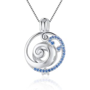 LGSY Colgantes de jaula de perlas de plata de ley azul CZ_1