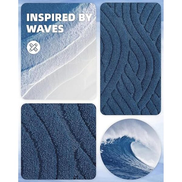 Color G Alfombra de baño absorbente de color azul marino