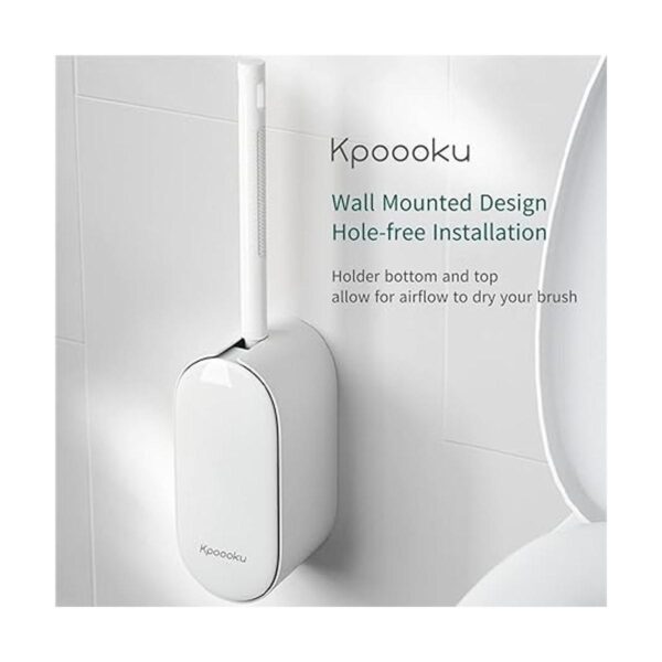 Kpoooku Toilet Brush and Holder Wall Mounted Toilet Bowl