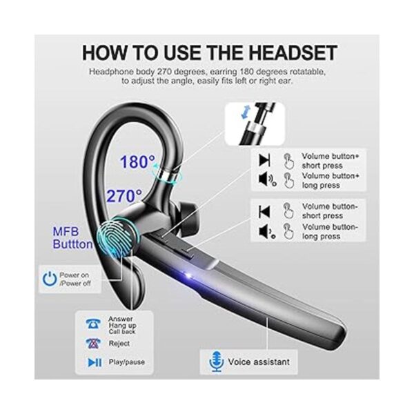 Bluetooth Headset with Microphone48Hrs V5.3 Handsfree_3