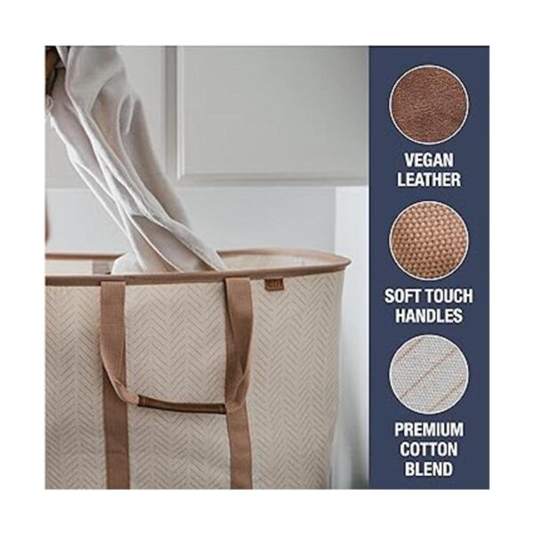 CleverMade Cesta plegable de tela para lavandería
