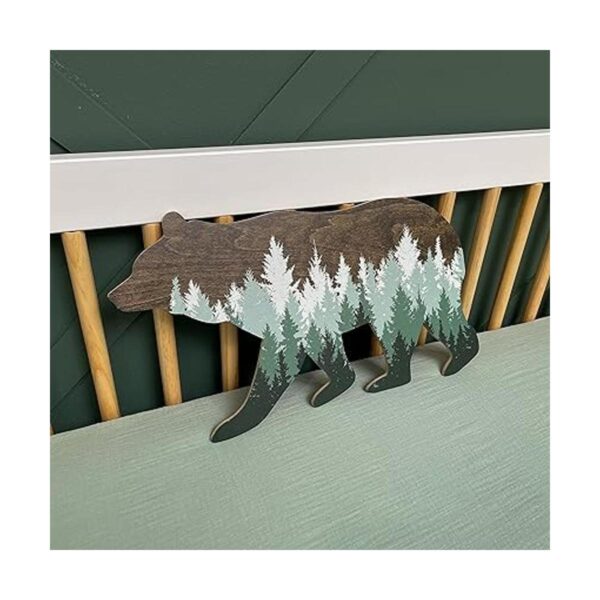Letrero de pared de oso forestal temática de bosque de