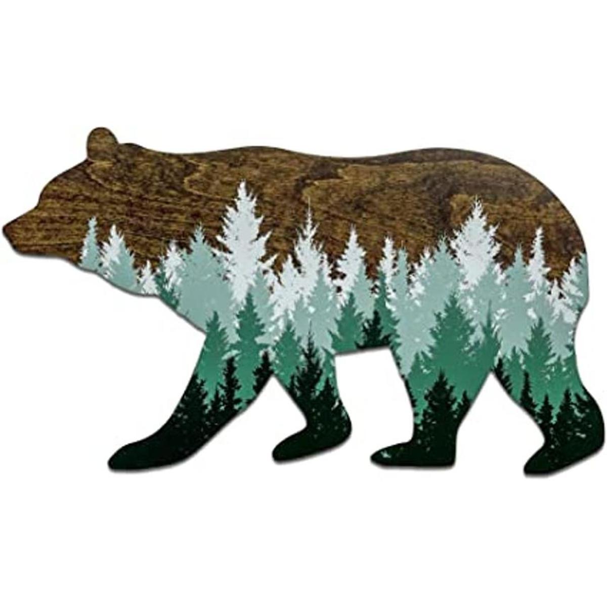 Letrero de pared de oso forestal temática de bosque de