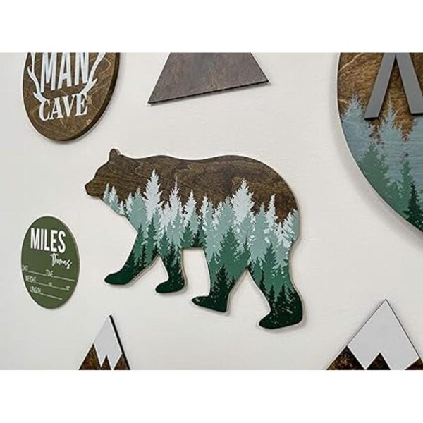 Letrero de pared de oso forestal temática de bosque de
