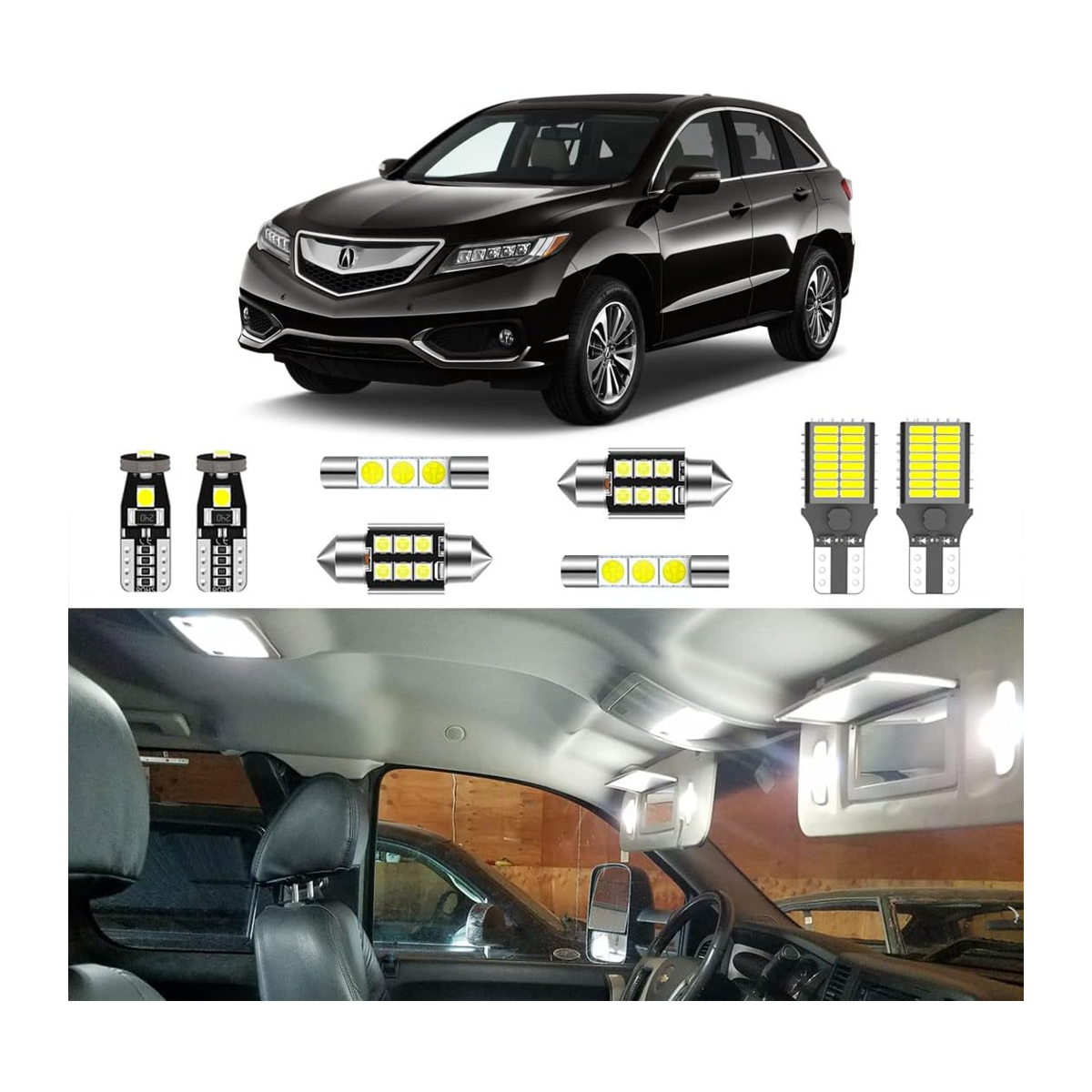 LIGHSTA Paquete de 12 luces LED interiores de color blanco