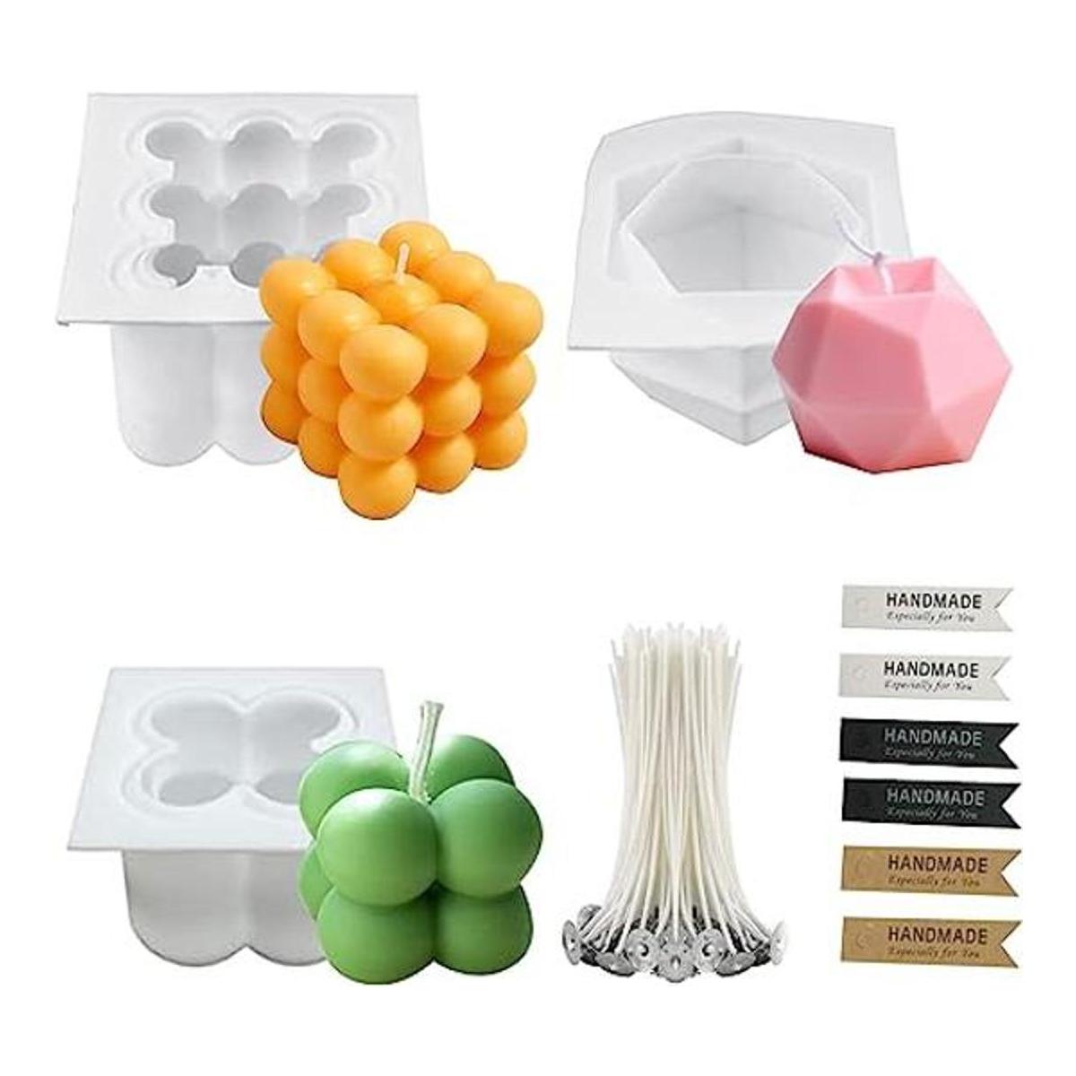 Moldes de silicona para velas 3 piezas molde de burbujas