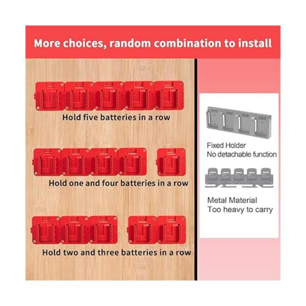 Paquete de 5 soportes de batería para Craftsman de 20 V
