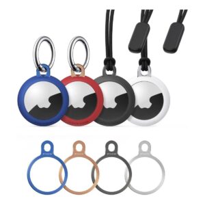 Paquete de 4 llaveros para AirTag con funda de TPU suave_1