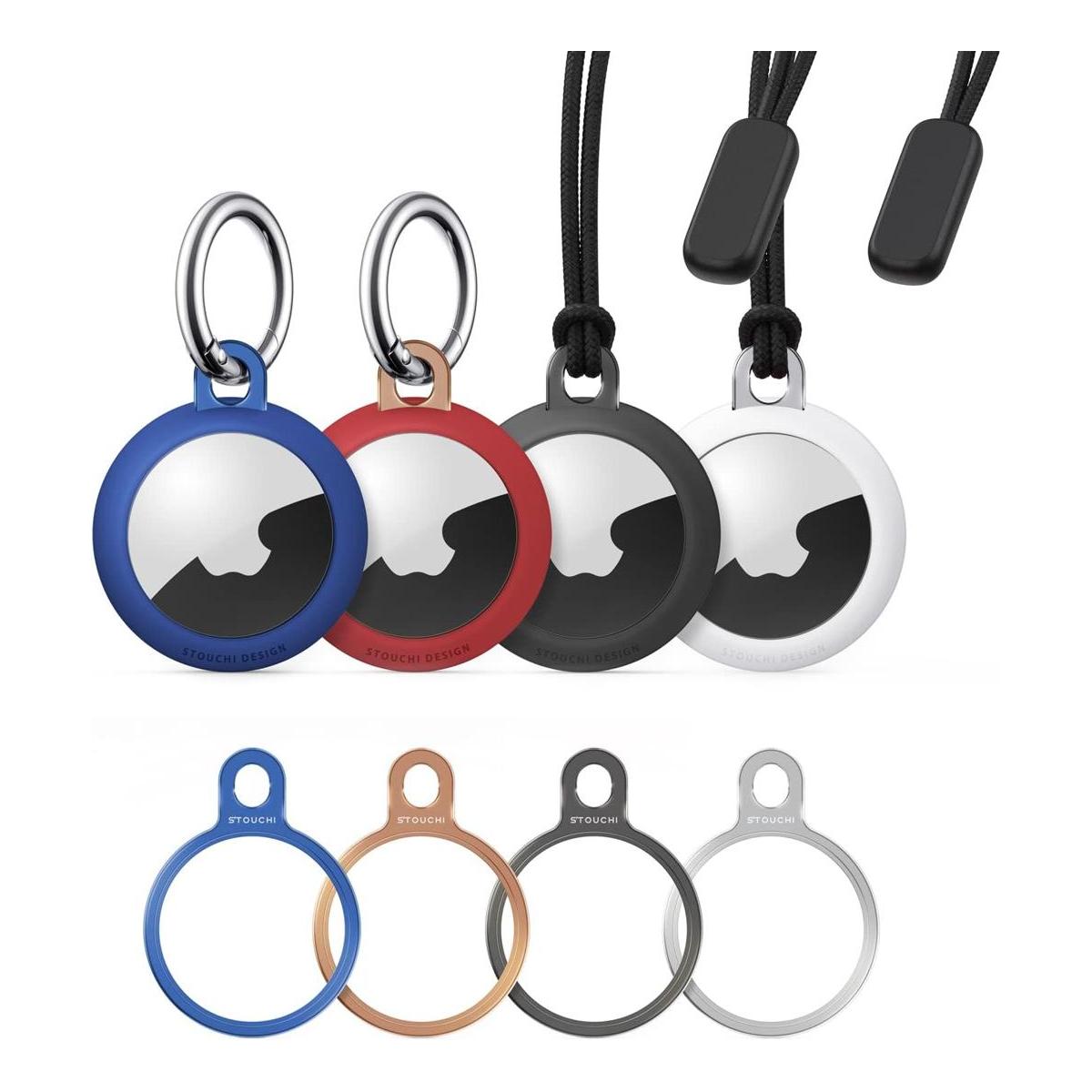 Paquete de 4 llaveros para AirTag con funda de TPU suave
