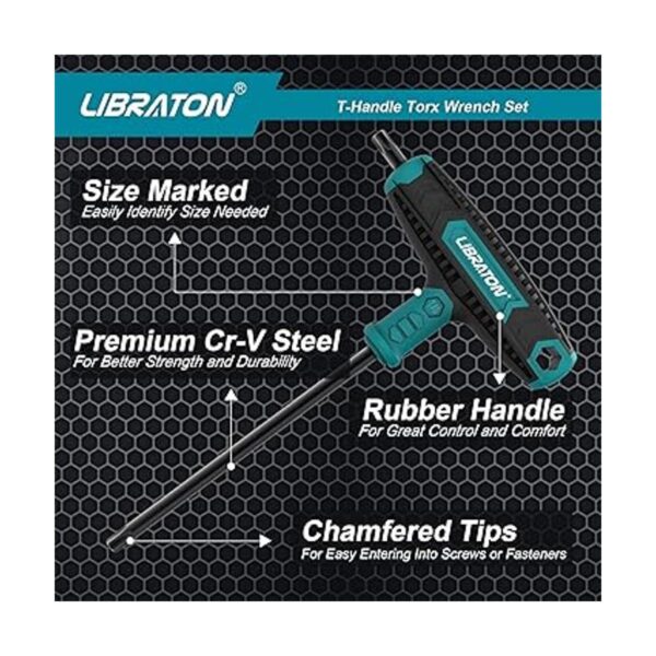 Libraton Juego de llaves Torx de mango en T diseño de dos_4