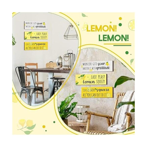Letrero de madera de limón 3 piezas decoración de_5