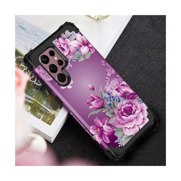 Lontect Funda protectora para Galaxy S22 Ultra 5G floral a_3