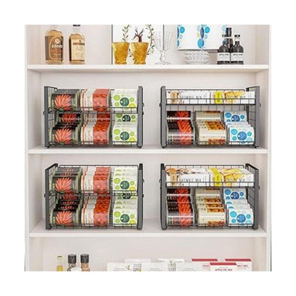 Organizador de latas apilable de 4 niveles para despensa