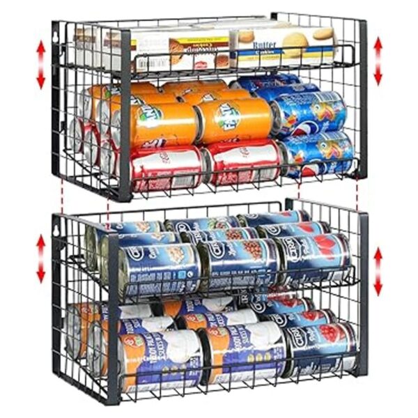 Organizador de latas apilable de 4 niveles para despensa