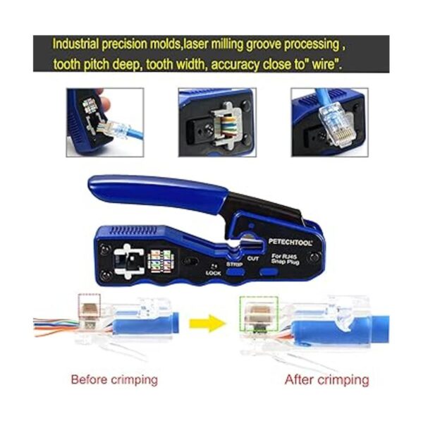 PETECHTOOL Herramienta de crimpado RJ45 herramienta de_4