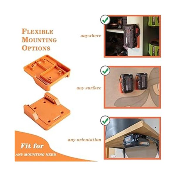 Paquete de 5 soportes de batería para RIDGID de 18 V para_3