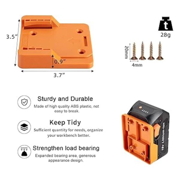 Paquete de 5 soportes de batería para RIDGID de 18 V para_2