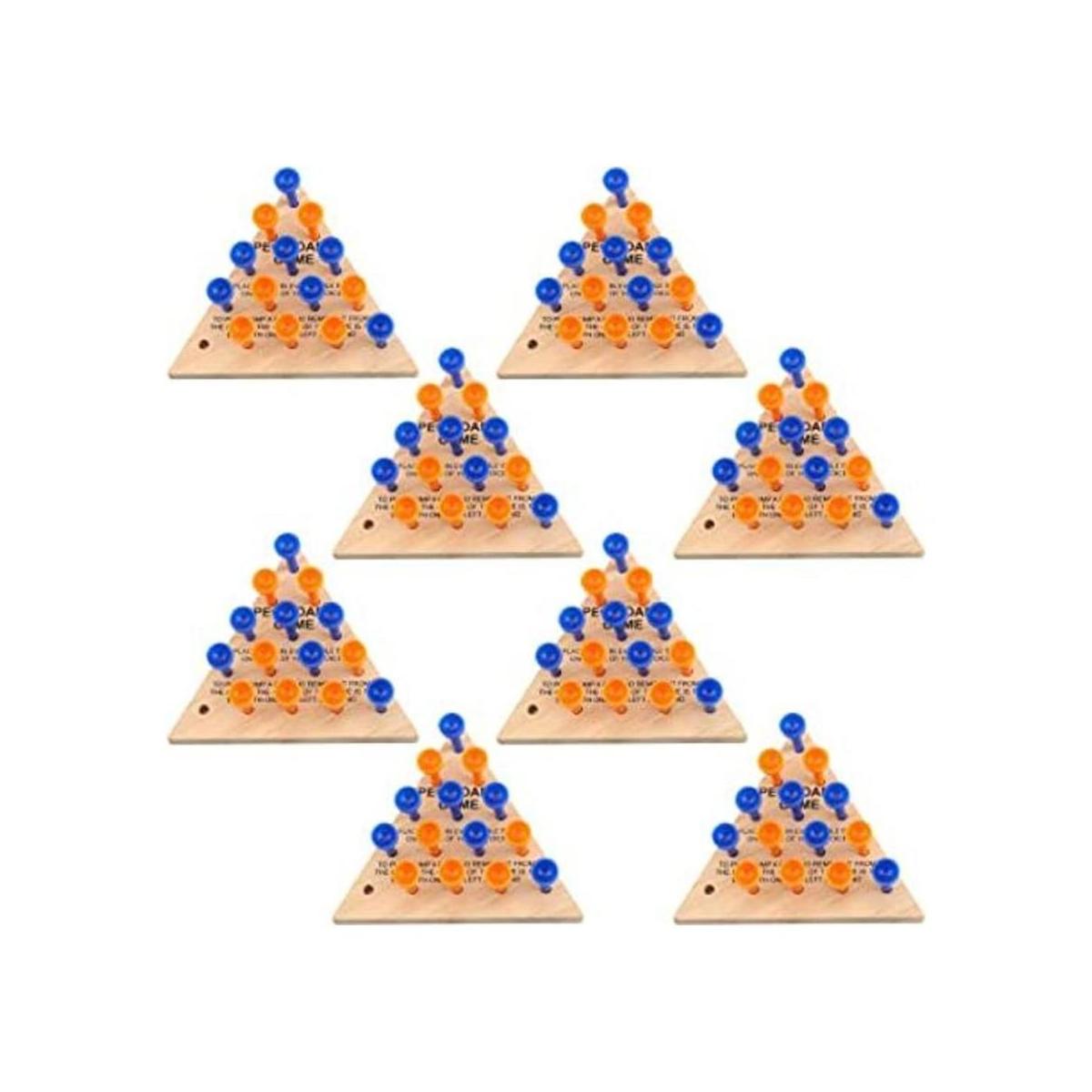 Haconba Juego de 8 piezas de madera con forma de triángulo