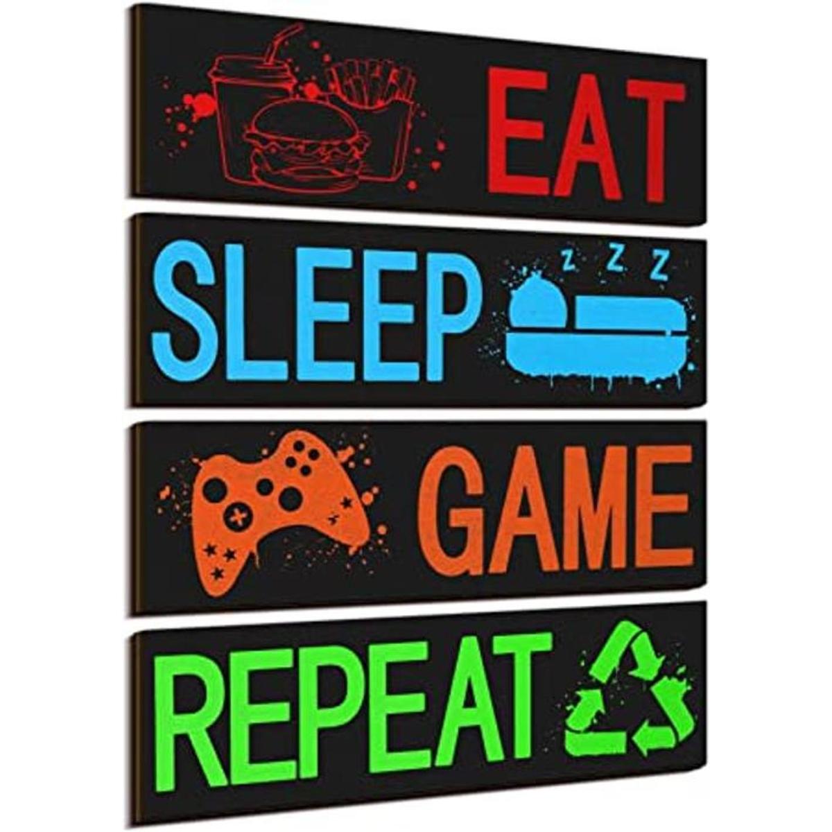 4 piezas de decoraciones de juegos impresas decoración de