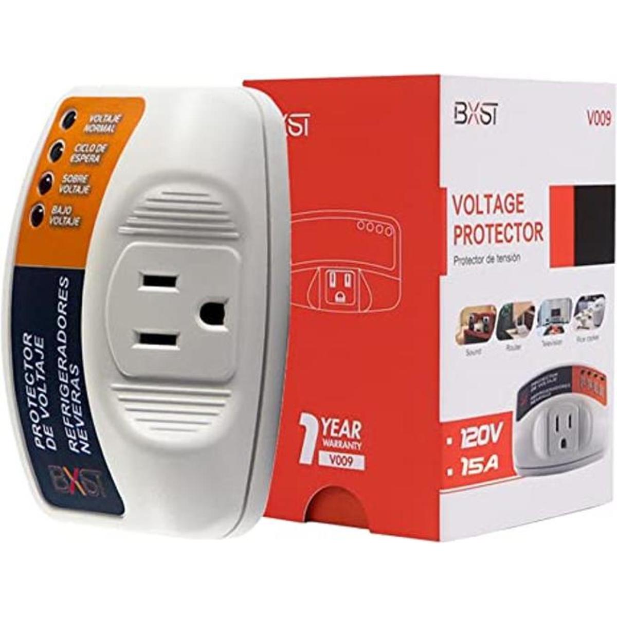 BXST Protector de voltaje de enchufe de una salida para el