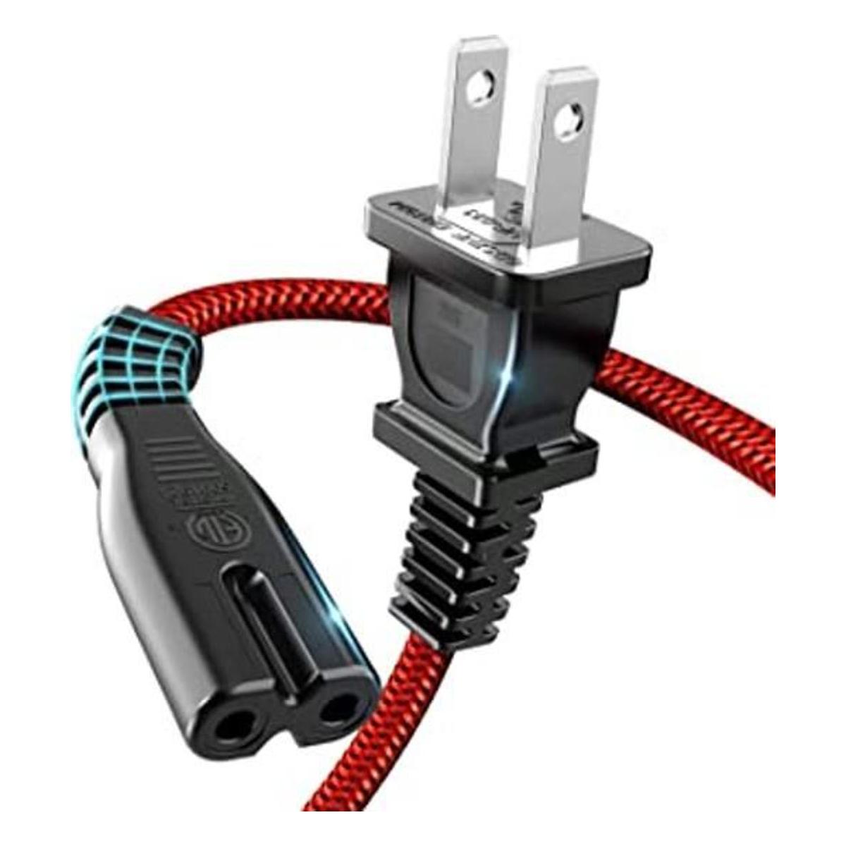 Goalfish Cable de alimentación de TV de 2 clavijas de 10