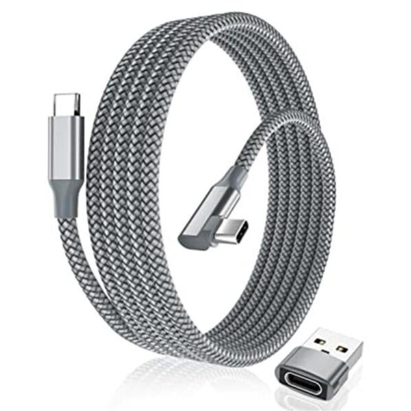 Elebase Cable USB tipo C a C de 100 W en ángulo recto de_1