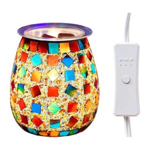 Dicimi Mosaic Glass Wax melt Warmer Electric Oil Burner_1