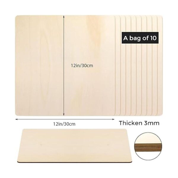FSWCCK Paquete de 10 hojas de madera de madera