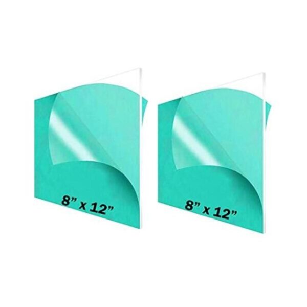 Paquete de 2 láminas de plexiglás de acrílico transparente