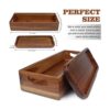 Demigo Juego de soporte de caja de madera de acacia y