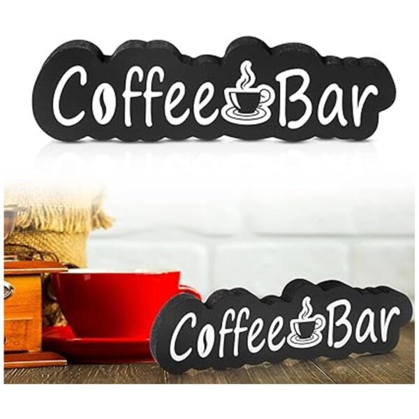 Queekay Letrero rústico de madera para cafetería placa de