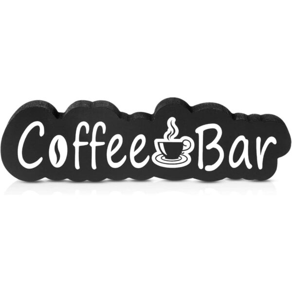 Queekay Letrero rústico de madera para cafetería placa de