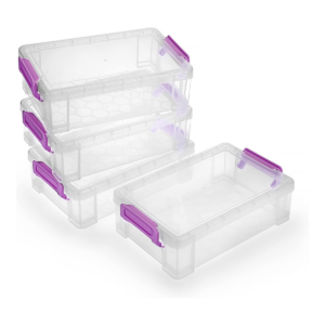 BTSKY Paquete de 4 cajas de plástico de gran capacidad