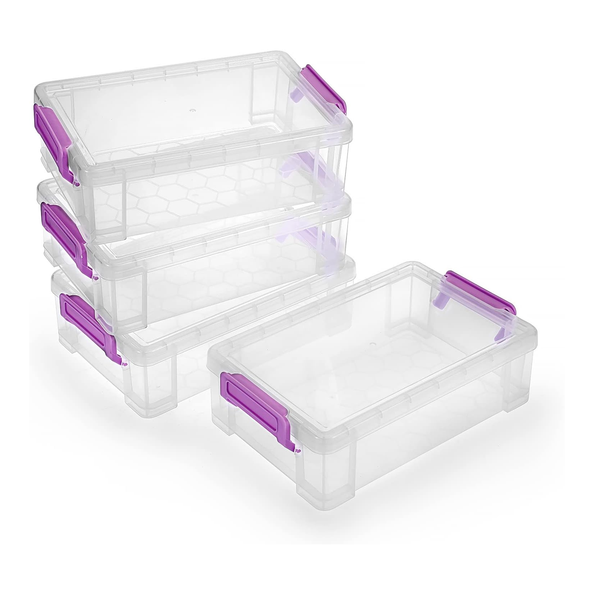 BTSKY Paquete de 4 cajas de plástico de gran capacidad