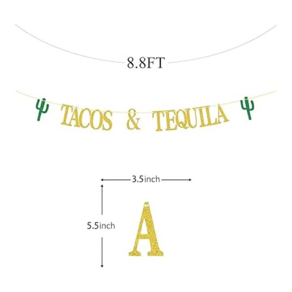 Bandera de tacos y tequila pancarta de taco dorado para