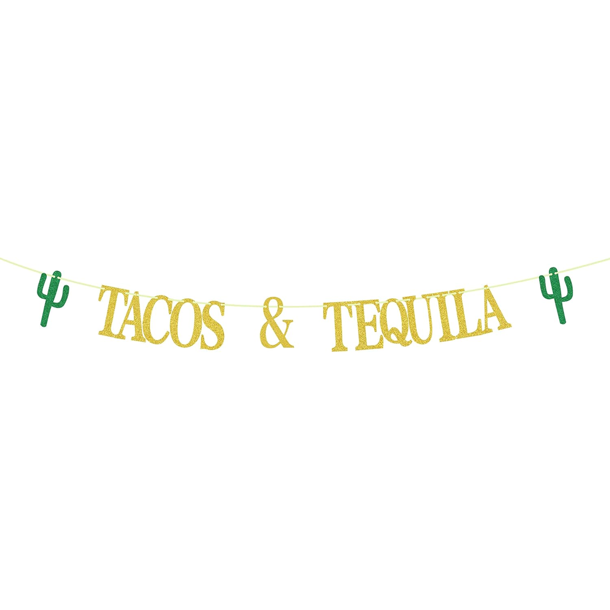 Bandera de tacos y tequila pancarta de taco dorado para