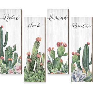 4 piezas de letrero de cactus para decoración de pared de