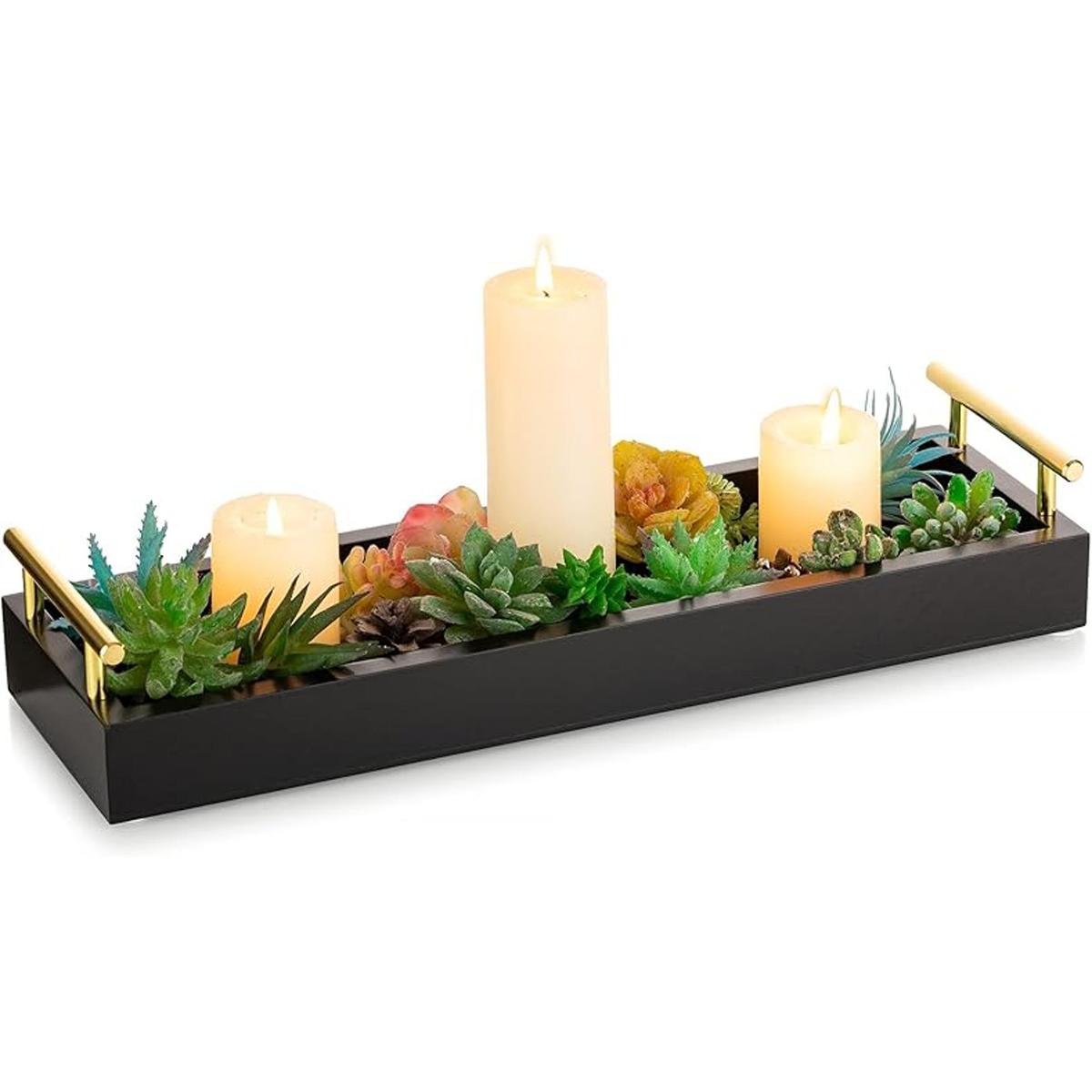 Hanobe Bandeja rectangular larga y estrecha bandejas