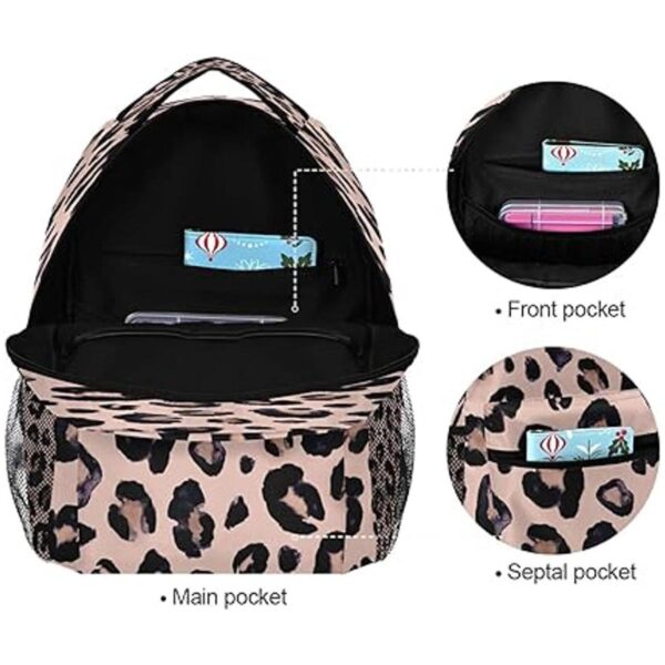 Mochila con estampado de leopardo y guepardo de oro rosa