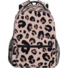 Mochila con estampado de leopardo y guepardo de oro rosa