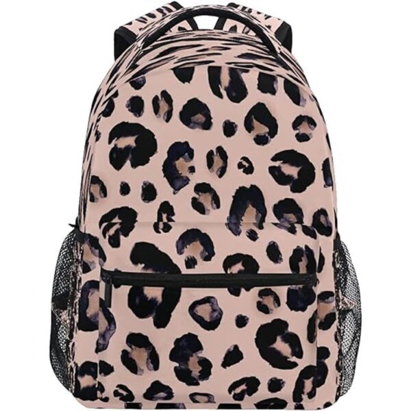 Mochila con estampado de leopardo y guepardo de oro rosa