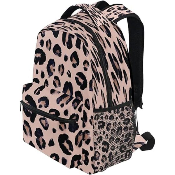 Mochila con estampado de leopardo y guepardo de oro rosa