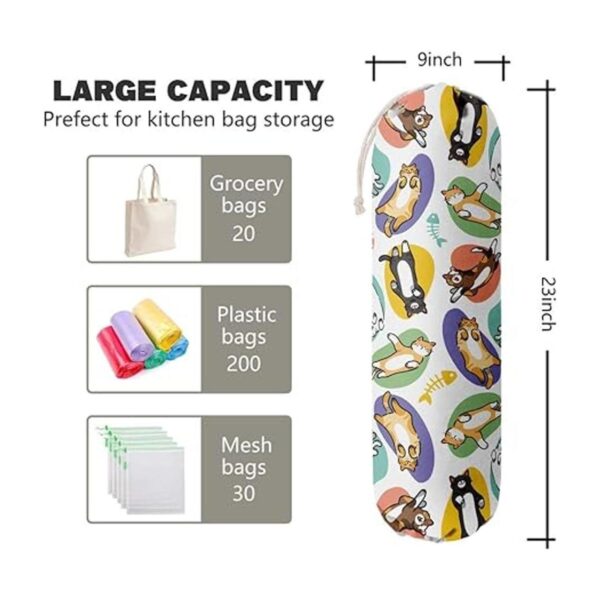 Organizador de bolsas de comestibles con patrón de gato_2