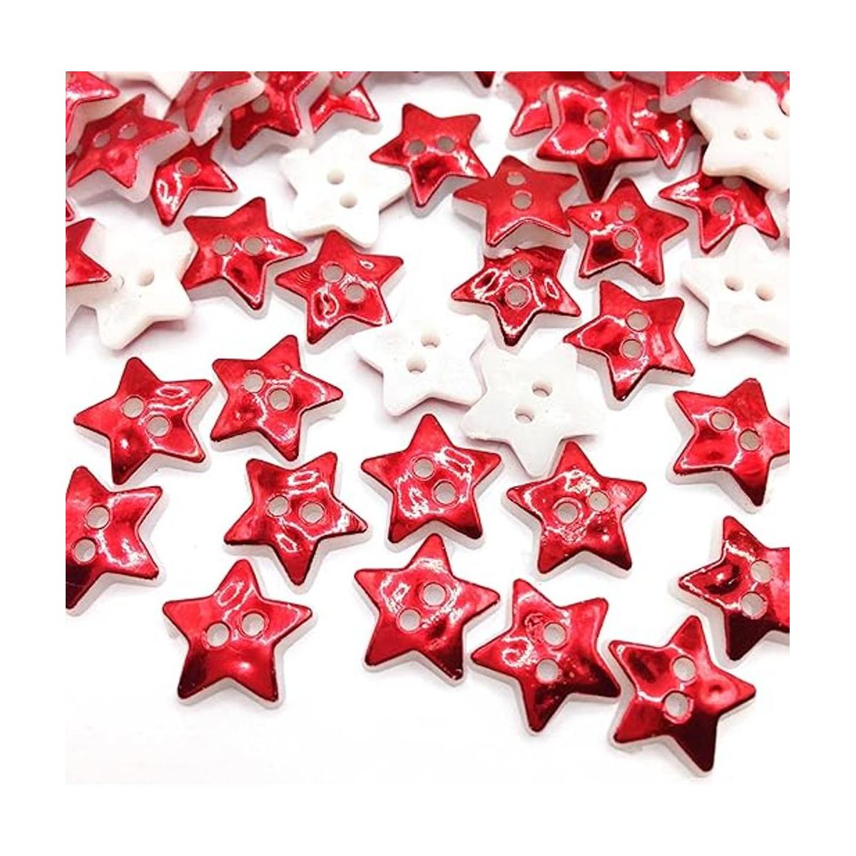 KARMELLING 100 botones de resina para coser Pentagram