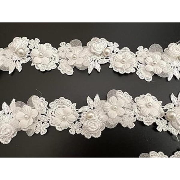 PEPPERLONELY 1 yarda de color blanco perla rosa bordado_2
