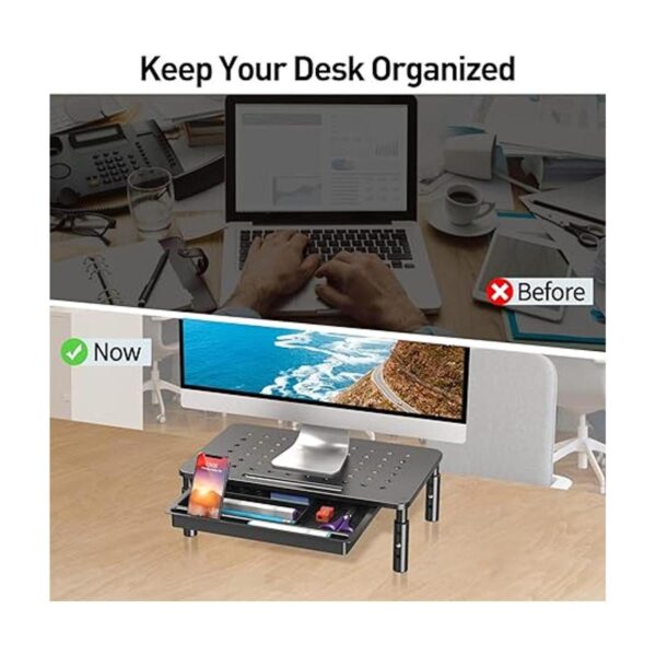 ELIVED Paquete de 2 soportes elevadores para monitor con