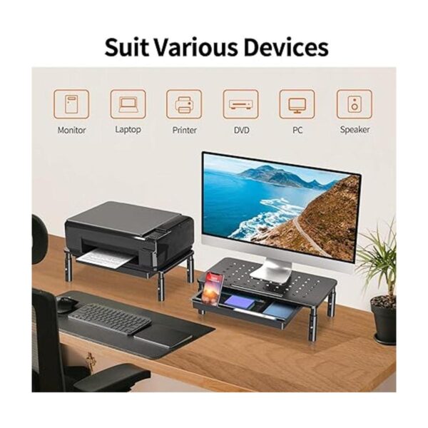 ELIVED Paquete de 2 soportes elevadores para monitor con