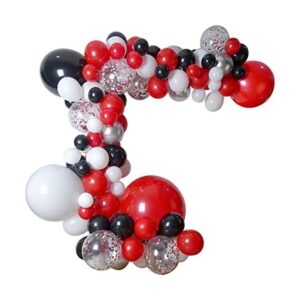 Kit de arco de guirnalda de globos de color rojo negro_1