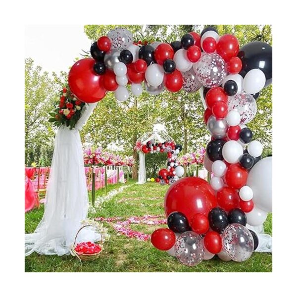 Kit de arco de guirnalda de globos de color rojo negro_5