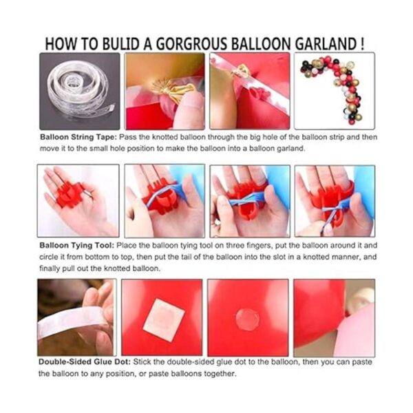 Kit de arco de guirnalda de globos de color rojo negro_6